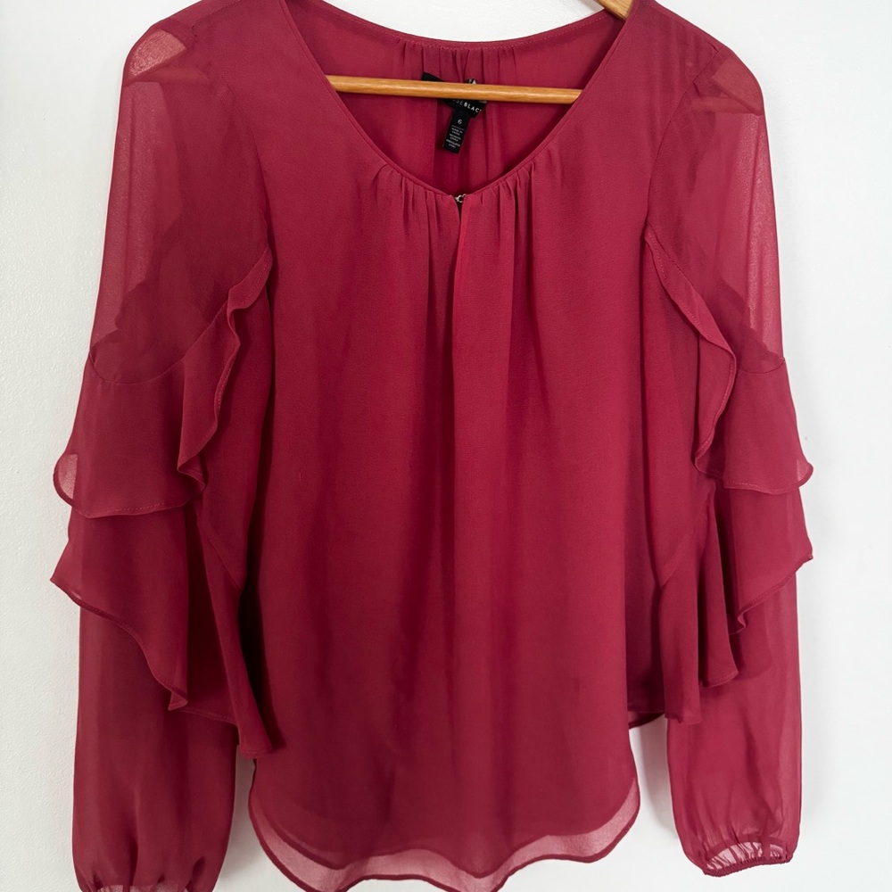 White House Black Market Ruffle Blouse